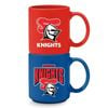 Nrl Stackable Mug - Newcastle Knights - Set Of 2 - Coffee Cup - 305ml