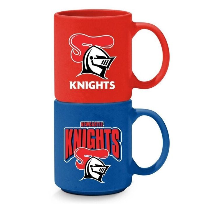 Nrl Stackable Mug - Newcastle Knights - Set Of 2 - Coffee Cup - 305ml