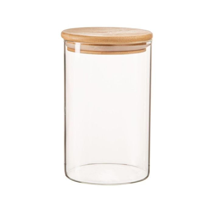 Argon Tableware Scandi Glass Storage Jar with Wooden Lid - 1 Litre