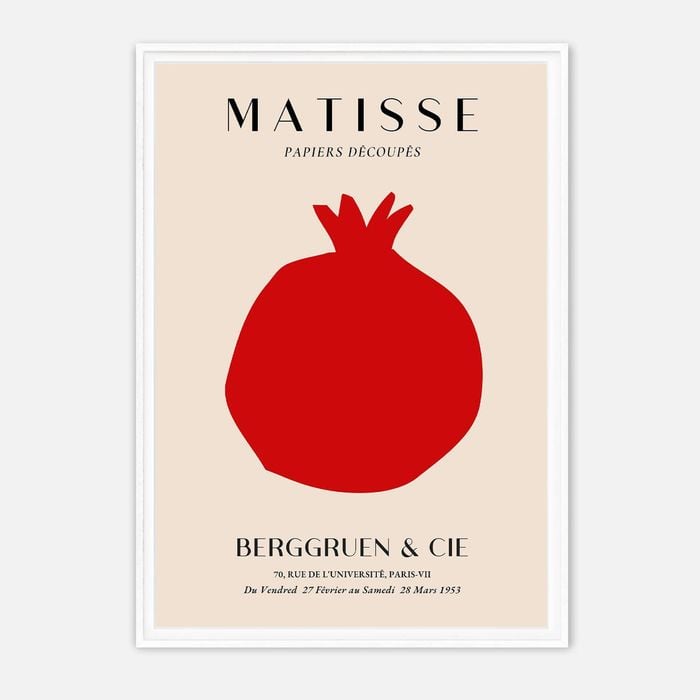Galrie Henri Matisse Papiers Découpés Exhibition Poster - Iconic Modern Art Print, White Frame, 50 x 70cm (20 x 28inch)