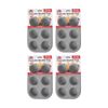 4x Culinary Kitchen Non-Stick Silicone Cupcake Muffin Mould Rack Tray 6 Cup