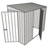 Build-A-Shed 1.2 x 2.3 x 2.0m Tunnel Shed Tunnel Hinged Door with 1 Hinged Side Door - Zinc