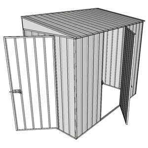 Build-A-Shed 1.2 x 2.3 x 2.0m Tunnel Shed Tunnel Hinged Door with 1 Hinged Side Door - Zinc