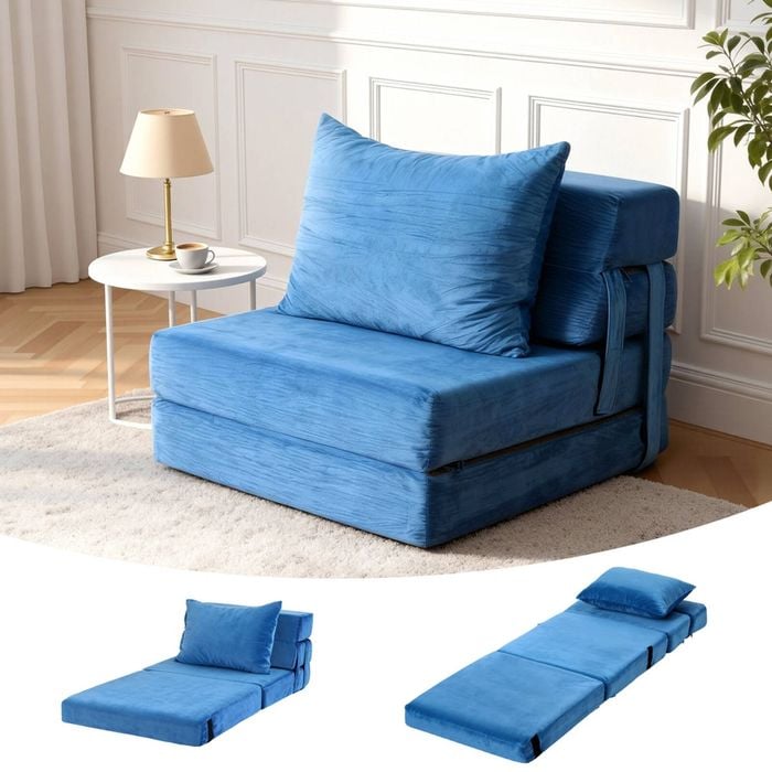 Artiss Convertible Folding Sofa Bed Armless Lounger Foam Floor Sofas Futons Couches