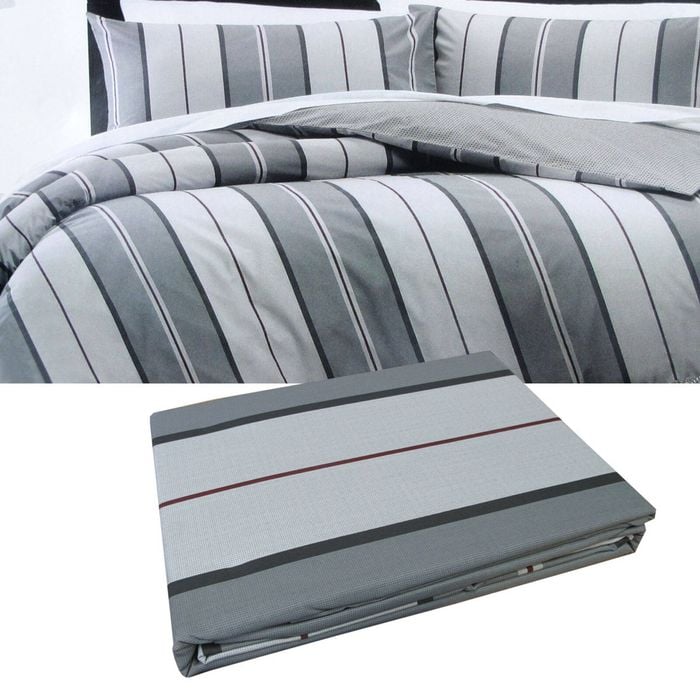 Bloomington 225TC Tristan Polyester Cotton Grey/Charcoal Quilt Cover Set Double