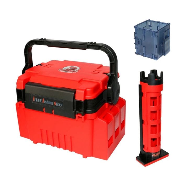 NNEOBA Multifunction Fishing Tackle Box with Rod Holder