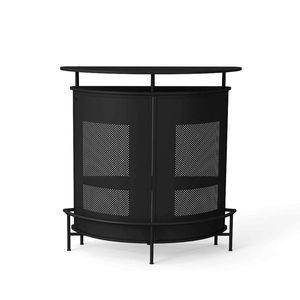 Costway Home Bar Unit 4-Tier Bar Table w/3 Stemware Holders-Black
