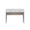 European Cabinetry White VJ Panel Oval Brass Handles Odessa Desk