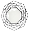 Best World 87cmx88 cm Black Besty Octagon Mirror