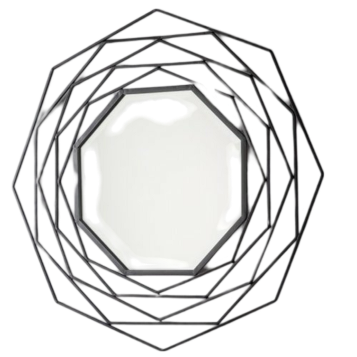 Best World 87cmx88 cm Black Besty Octagon Mirror