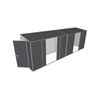 Build-A-Shed 1.2 x 6.0 x 2.0m Tunnel Shed Tunnel Hinged Door with 2 Double Sliding Side Doors - Grey