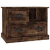 vidaXL Bedside Table Nightstand Lamp Stand Bedroom Storage Cabinet Smoked Oak