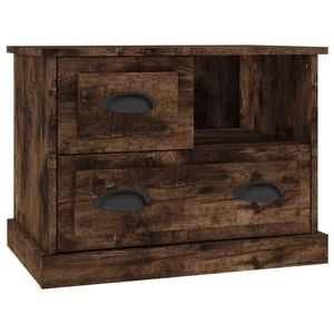 vidaXL Bedside Table Nightstand Lamp Stand Bedroom Storage Cabinet Smoked Oak