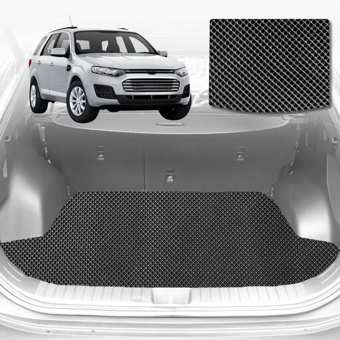 6D Diamond Car Boot Mat for Ford Territory SX, SY2004-2011-(3rd Row seats up/7 seater)-Cargo Mat-Black-Outback GT