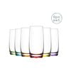 LAV Adora Highball Cocktail Glasses - 390ml - Rainbow - Pack of 6 Multicoloured Glasses