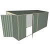 Build-a-Shed 1.5 x 4.5 x 2m Single Hinged Skillion Shed with Hinged Side Door - Green