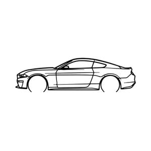 Ignite Laser Ford 2020 Mustang Silhouette Metal Wall Art Coated Black 15.7inch/40cm