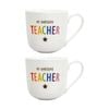 2pk Lvd My Awesome Teacher Bone China/gold Foil Gift Mug Drinking Cup Rainbow
