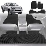 6D Diamond Car Floor Mats for Isuzu D-Max Crew Cab 2020-Current-Full Set-Black-Outback GT