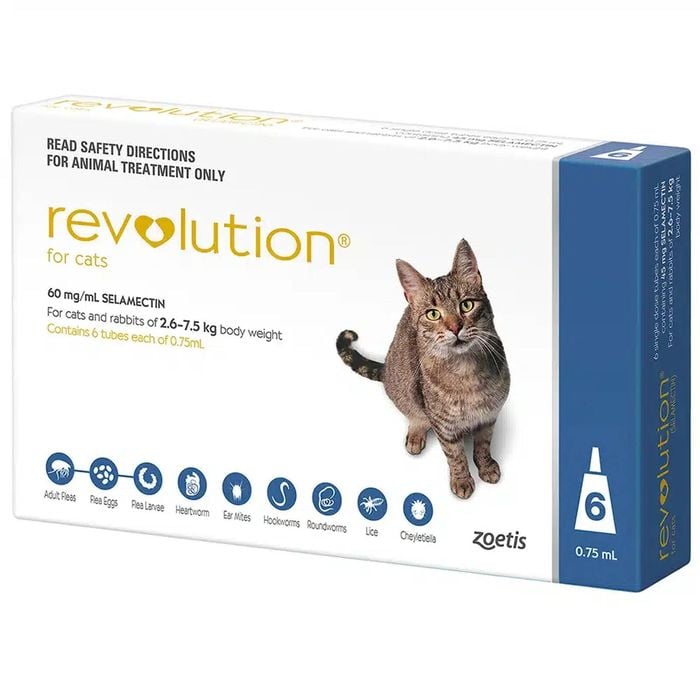 Revolution Blue For Cats (2.6-7.5kg) – 6 Pack