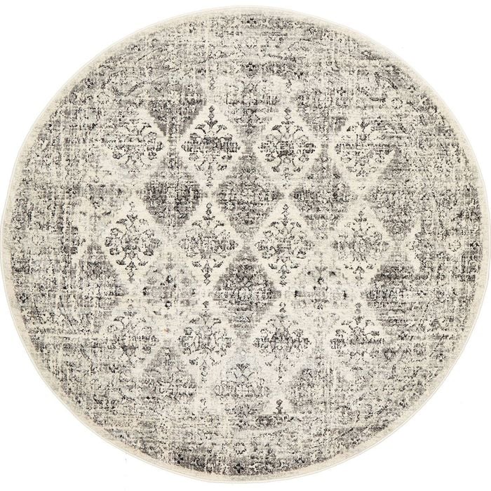 Sol 999 Off White 240x240cm - Large Round Transitional Pet Friendly Indoor Rug