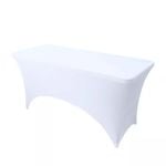 Just Party Linen 4ft Rectangular Lycra/Spandex Tablecloth - White 1.2m