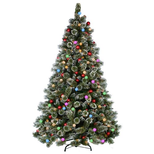 Snowy Bristle 2.3m Multicolour PreLit Christmas Tree with 1587 Tips
