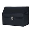 SOGA Leather Car Boot Collapsible Foldable Trunk Cargo Organizer Portable Storage Box - Black Small