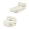 Ufurniture 3-in-1 Convertible Folding Floor Sofa Bed 90cm Corduroy Single Lounge Boneless Lazy Couch Beige