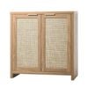 Oikiture Buffet Sideboard Rattan Storage Cabinet