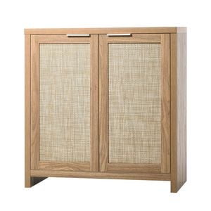 Oikiture Buffet Sideboard Rattan Storage Cabinet