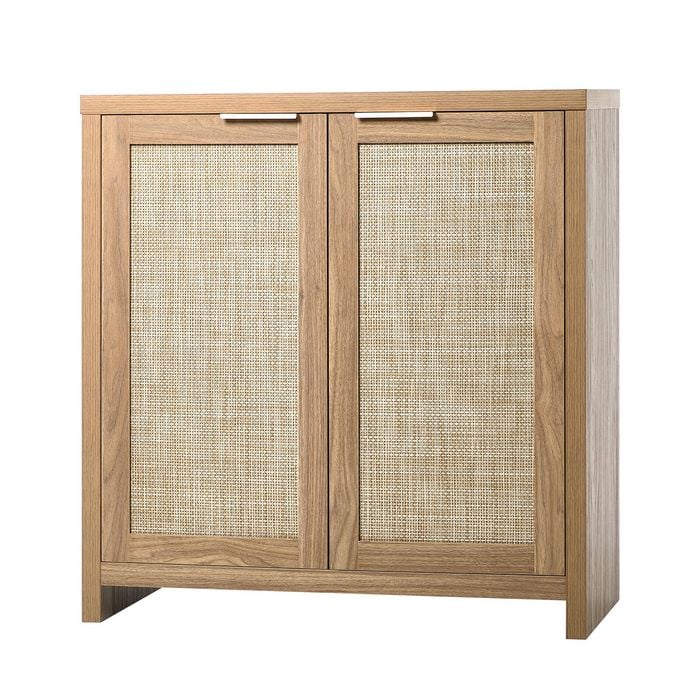 Oikiture Buffet Sideboard Rattan Storage Cabinet