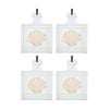 4pk Lvd Coastal Square Ceramic/cork Trivet Home Kitchen Decor 20.5x15cm