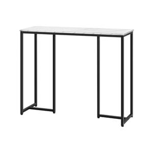 Oikiture Console Table Marble White&Black