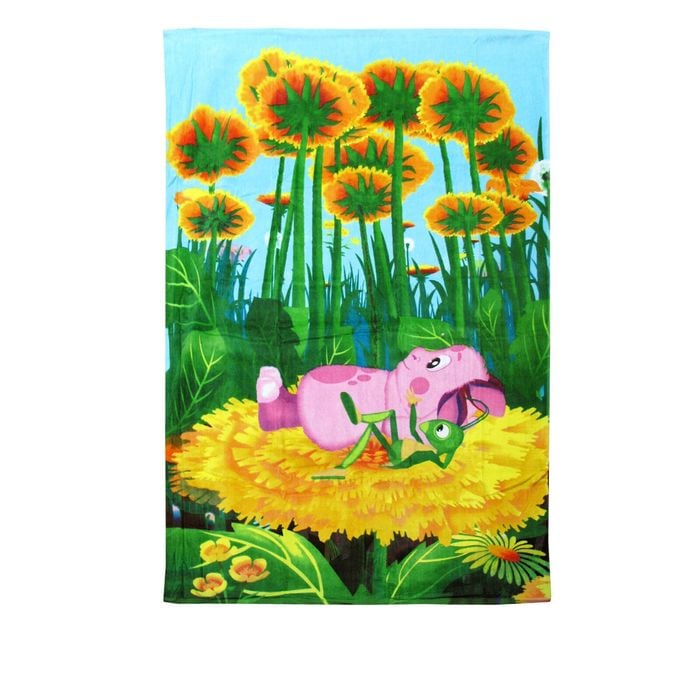 The Adventure of Luntik Beach Towel Rest on Flowers 100 x 150 cm