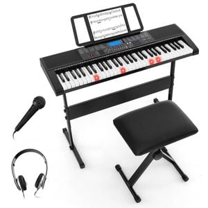 Costway 61 Lighted Keys Digital Piano W/music Holder