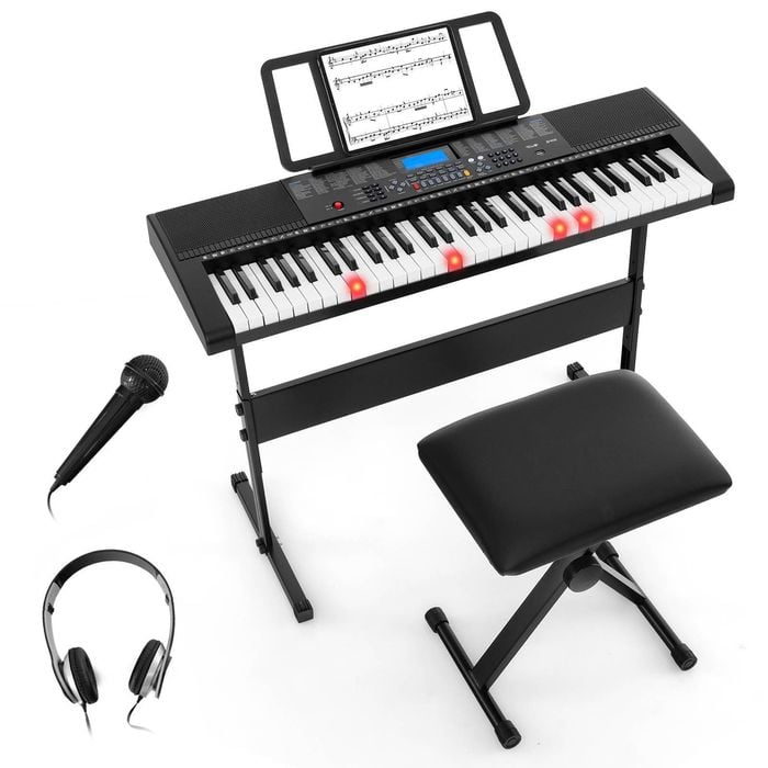 Costway 61 Lighted Keys Digital Piano W/music Holder
