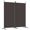 vidaXL 2-Panel Room Divider Brown Fabric Privacy Screen Room Separator Folding
