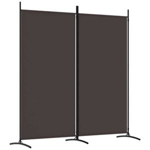 vidaXL 2-Panel Room Divider Brown Fabric Privacy Screen Room Separator Folding