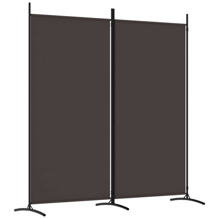 vidaXL 2-Panel Room Divider Brown Fabric Privacy Screen Room Separator Folding