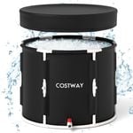 Costway Foldable Ice Bath Tub 250L Outdoor Therapy Soaking Tub Recovery