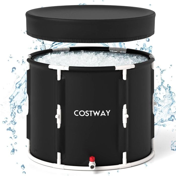 Costway Foldable Ice Bath Tub 250L Outdoor Therapy Soaking Tub Recovery
