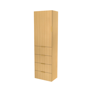 Lugna 2048 x 600 x 380mm Sand 3 Shelf 4 Drawers Left Hinged Door Storage Cabinet