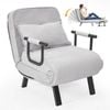 3-in-1 Convertible Sofa Bed Single Chaise Lounge Couch 6-angle Adjustable Backrest