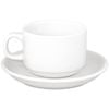 Olympia Tea Cup And Saucer Combo Athena Stacking 24 Pack White Porcelain Tableware