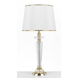 Telbix Diana Modern Table Desk Lamp Light Metal Fabric Acrylic Clear White Gold