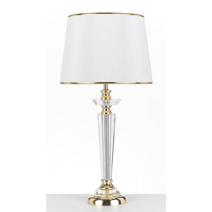 Telbix Diana Modern Table Desk Lamp Light Metal Fabric Acrylic Clear White Gold