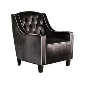 Milan Two Tone Tufted Black New Velvet Club Chair