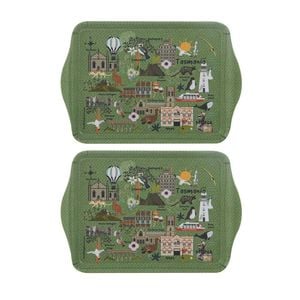 2x 2pc Ashdene Land Down Under TAS Melamine Scatter Tray Green 21x14.2cm