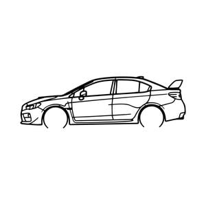 Ignite Laser Subaru 2015 Impreza WRX Sti Silhouette Metal Wall Art Coated Black 23.6inch/60cm